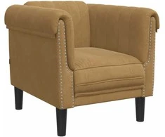 Sofa Krėslas, rudos spalvos, aksomas
