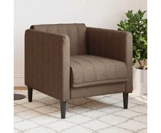 Sofa kėdė, rudos spalvos, dirbtinė versta oda
