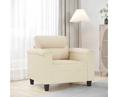 Sofa Krėslas, smėlio spalvos, 60cm, mikropluošto audinys