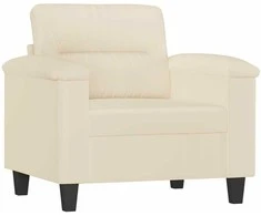 Sofa Krėslas, smėlio spalvos, 60cm, mikropluošto audinys