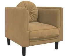 Sofa Krėslas su pagalvėle, rudos spalvos, dirbtinė versta oda