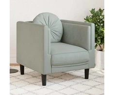 Sofa Krėslas su pagalvėle, šviesiai pilkos spalvos, aksomas