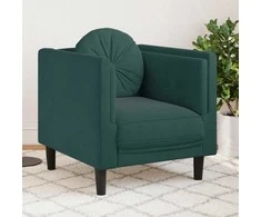 Sofa Krėslas su pagalvėle, tamsiai žalios spalvos, aksomas