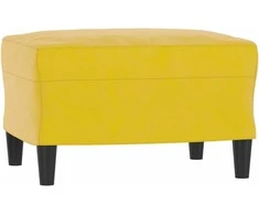 Sofa Krėslas su pakoja, geltonos spalvos, 60cm, aksomas