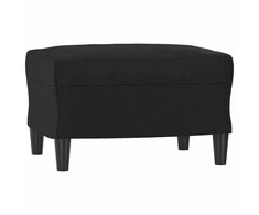 Sofa Krėslas su pakoja, juodos spalvos, 60cm, dirbtinė oda