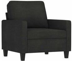 Sofa Krėslas su pakoja, juodos spalvos, 60cm, audinys