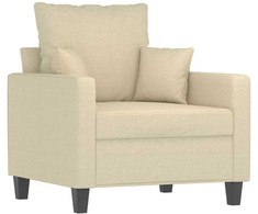 Sofa Krėslas su pakoja, kreminės spalvos, 60cm, audinys