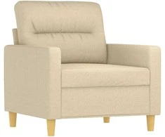 Sofa Krėslas su pakoja, kreminės spalvos, 60cm, audinys
