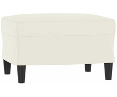 Sofa Krėslas su pakoja, kreminės spalvos, 60cm, aksomas