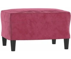 Sofa Krėslas su pakoja, raudonojo vyno spalvos, 60cm, aksomas