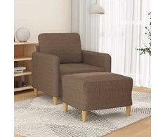 Sofa Krėslas su pakoja, rudos spalvos, 60cm, audinys