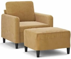 Sofa Krėslas su pakoja, rudos spalvos, 60cm, aksomas