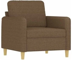 Sofa Krėslas su pakoja, rudos spalvos, 60cm, audinys