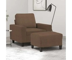 Sofa Krėslas su pakoja, rudos spalvos, 60cm, audinys