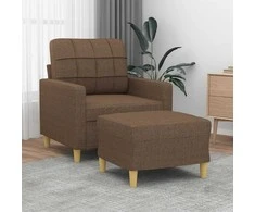 Sofa Krėslas su pakoja, rudos spalvos, 60cm, audinys