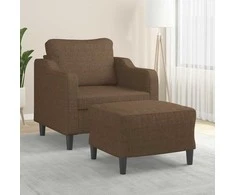 Sofa Krėslas su pakoja, rudos spalvos, 60cm, audinys