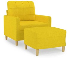 Sofa Krėslas su pakoja, šviesiai geltonos spalvos, 60cm, audinys