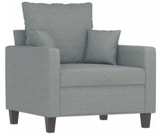 Sofa Krėslas su pakoja, šviesiai pilkos spalvos, 60cm, audinys
