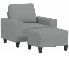 Sofa Krėslas su pakoja, šviesiai pilkos spalvos, 60cm, audinys