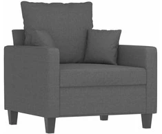 Sofa Krėslas su pakoja, tamsiai pilkos spalvos, 60cm, audinys