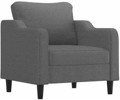 Sofa Krėslas su pakoja, tamsiai pilkos spalvos, 60cm, audinys