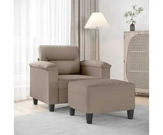 Sofa Krėslas su pakoja, taupe spalvos, 60cm, mikropluošto audinys