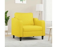 Fotelis Krėslas, šviesiai geltonos spalvos, 60cm, audinys
