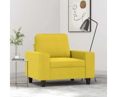 Fotelis Krėslas, šviesiai geltonos spalvos, 60cm, audinys