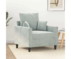 Sofa Krėslas, šviesiai pilkos spalvos, 60cm, aksomas