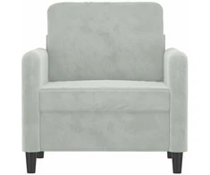 Sofa Krėslas, šviesiai pilkos spalvos, 60cm, aksomas