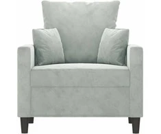 Sofa Krėslas, šviesiai pilkos spalvos, 60cm, aksomas