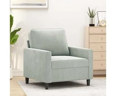 Sofa Krėslas, šviesiai pilkos spalvos, 60cm, aksomas
