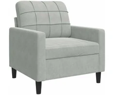Sofa Krėslas, šviesiai pilkos spalvos, 60cm, aksomas