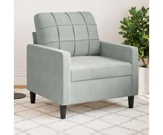 Sofa Krėslas, šviesiai pilkos spalvos, 60cm, aksomas