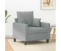 Sofa Krėslas, šviesiai pilkos spalvos, 60cm, audinys