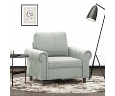 Sofa Krėslas, šviesiai pilkos spalvos, 60cm, aksomas