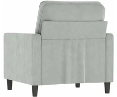 Sofa Krėslas, šviesiai pilkos spalvos, 60cm, aksomas