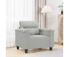 Sofa Krėslas, šviesiai pilkos spalvos, 60cm, mikropluošto audinys