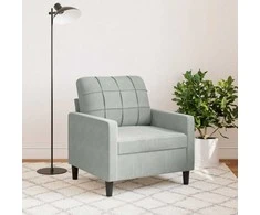 Sofa Krėslas, šviesiai pilkos spalvos, 60cm, aksomas