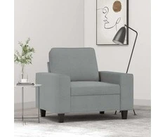 Sofa Krėslas, šviesiai pilkos spalvos, 60cm, audinys