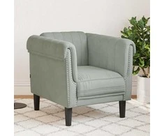 Sofa Krėslas, šviesiai pilkos spalvos, aksomas