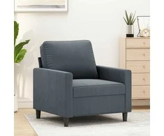 Sofa Krėslas, tamsiai pilkos spalvos, 60cm, aksomas