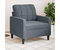 Sofa Krėslas, tamsiai pilkos spalvos, 60cm, aksomas
