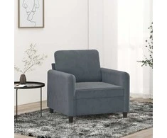 Sofa Krėslas, tamsiai pilkos spalvos, 60cm, aksomas