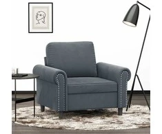 Sofa Krėslas, tamsiai pilkos spalvos, 60cm, aksomas