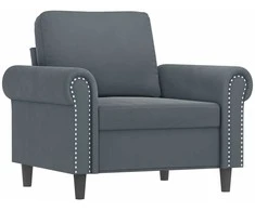 Sofa Krėslas, tamsiai pilkos spalvos, 60cm, aksomas