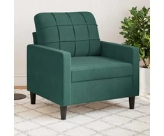 Sofa Krėslas, tamsiai žalios spalvos, 60cm, aksomas