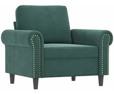 Sofa Krėslas, tamsiai žalios spalvos, 60cm, aksomas