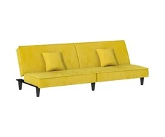 Sofa-lova, geltonos spalvos, aksomas