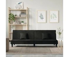 Sofa-lova, juodos spalvos, aksomas